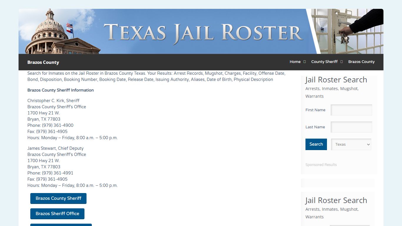 Brazos County | Jail Roster Search