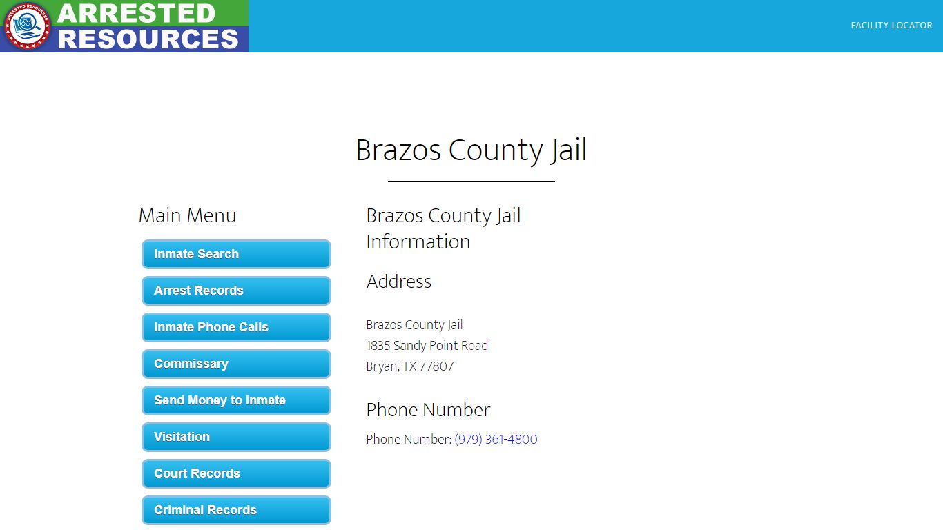 Brazos County Jail - Inmate Search - Bryan, TX