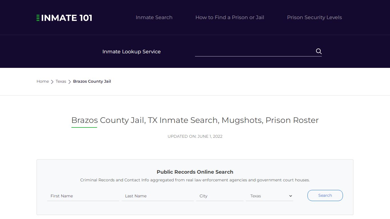 Brazos County Jail, TX Inmate Search, Mugshots, Prison ...